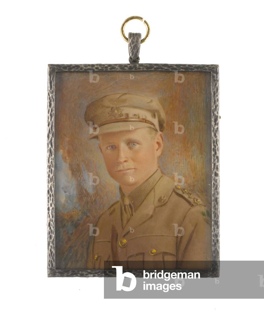 Major Richard Le Brun Nicholson, MC, 11th Battalion The Cheshire Regiment, attached 1/6th Battalion, 1918 circa (miniature on ivory)