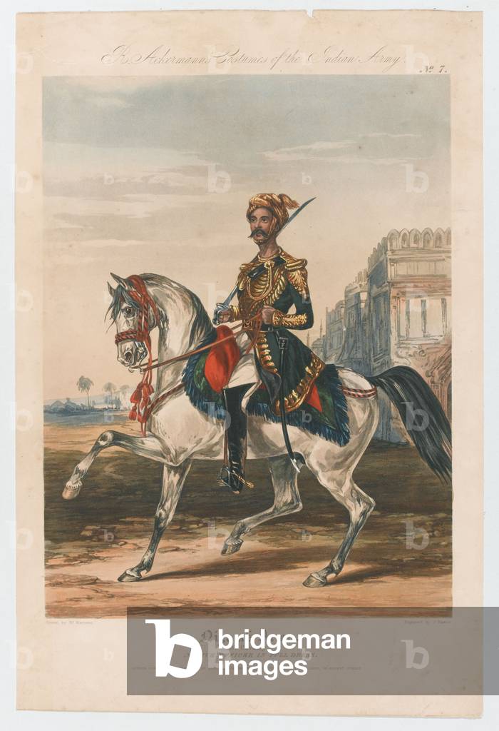 Nizam's Army, (3rd Cavalry) Native Officer in full dress, 1846 (aquatint, coloured)