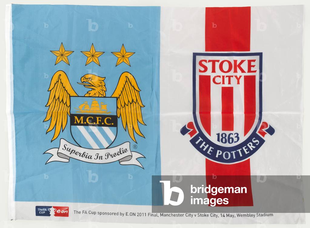 Souvenir flag from the 2011 FA Cup Final, collected by Corporal Mark Ward, Mercian Regiment, 2011 (flag)