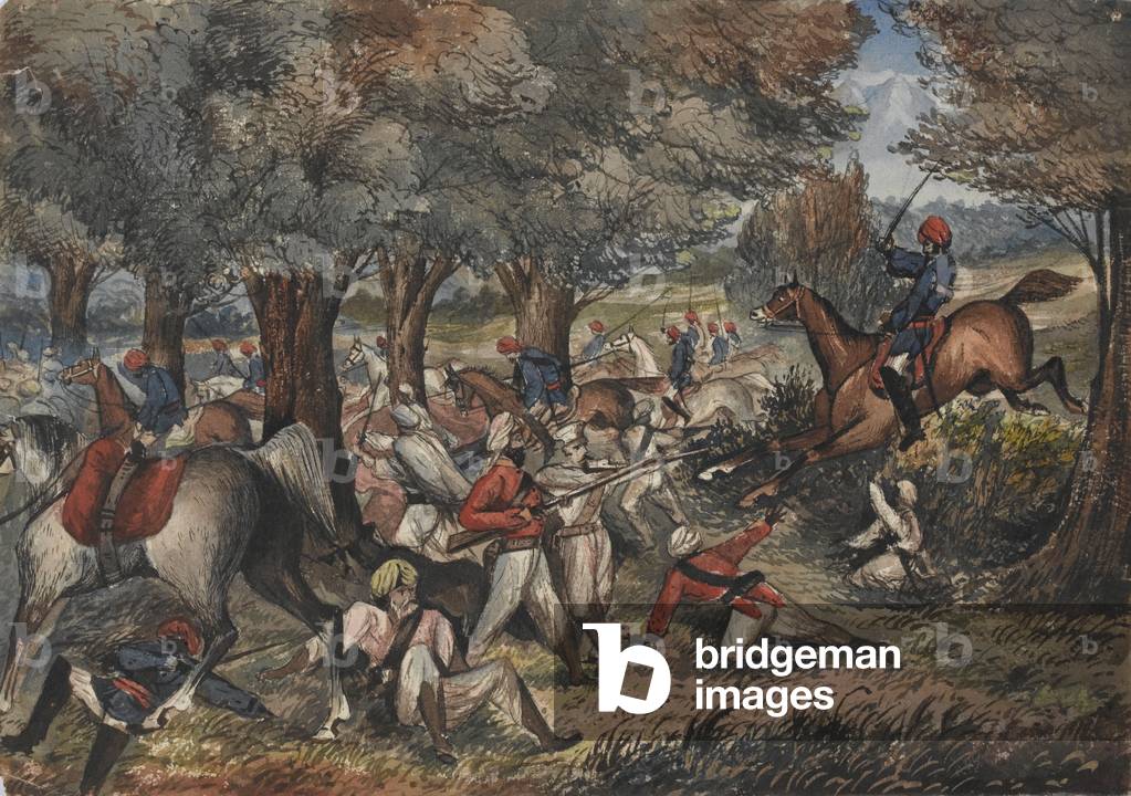 Jat Horse Yeomanry at Bolwal on the Nepal Frontier, 1859 (w/c)