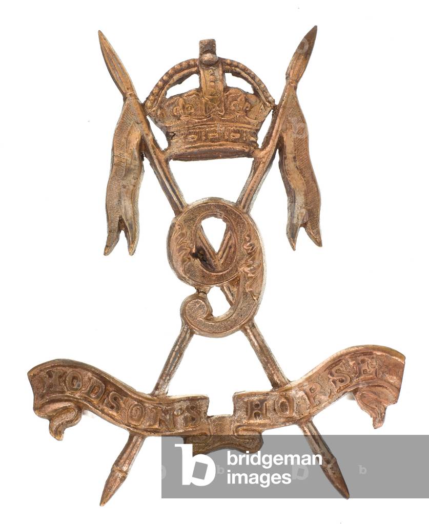 Helmet badge, 9th Hodsons Horse, 1903-1922 (gilt)