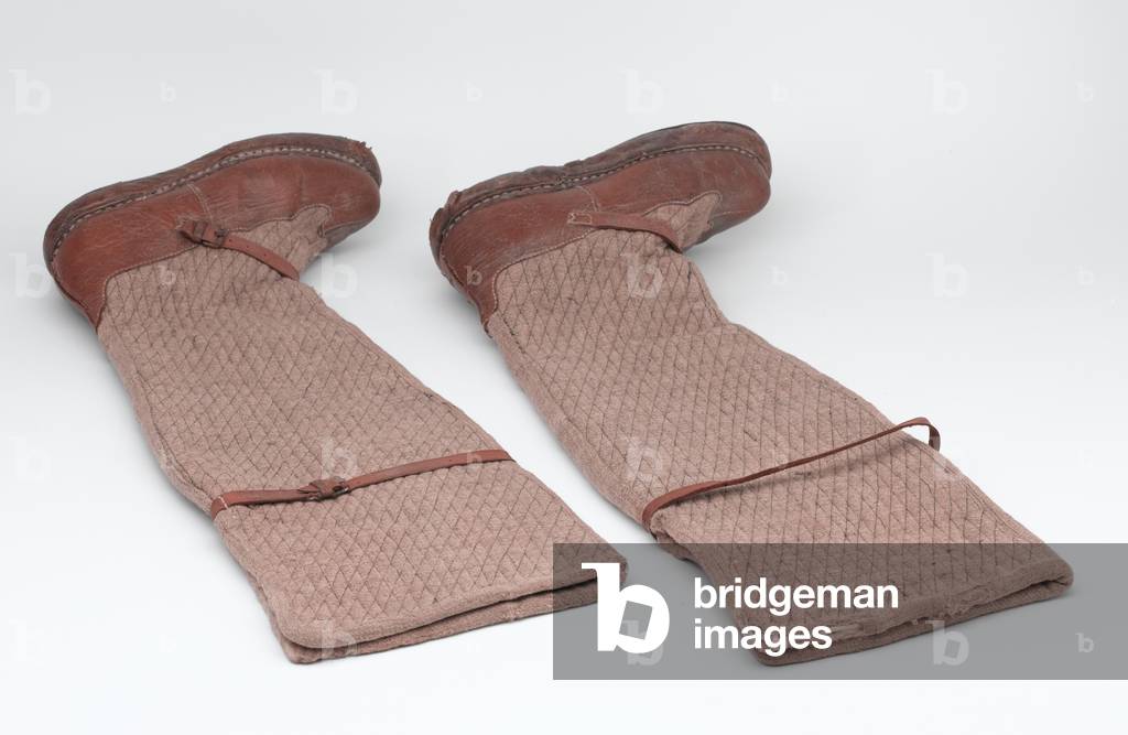 Pair of warm padded boots worn by Second Lieutenant Jack Selwyn Jenkins, 58th Vaughan's Rifles (Frontier Force), 1920 circa (leather)