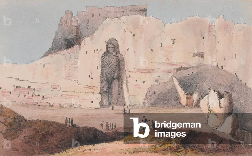 Male Figure at Bameean 200ft high, 1842 (colour litho)