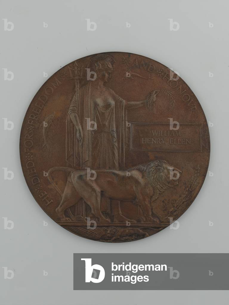 Commemorative medallion issued to next of kin of Private William Henry Ellen, 1st Battalion, The Auckland Regiment (metal)