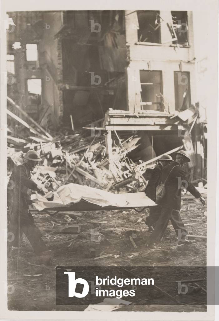 London Raid Damage This Morning, 8 October 1940 (b/w photo)