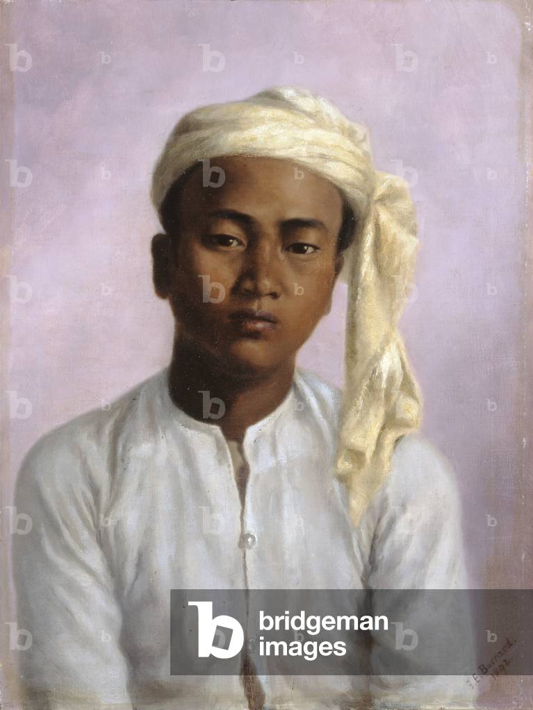Maung Pe, a chaprassee in the Triangulation Survey Party, 1892 (oil on canvas)