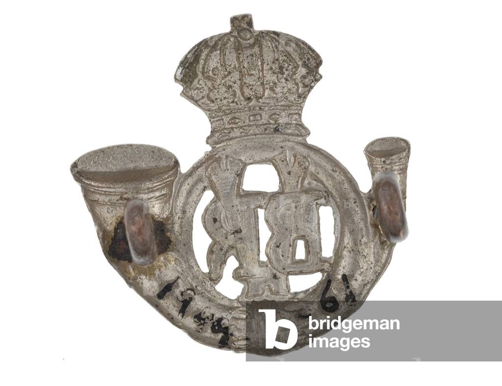 Collar badge, Bangalore Rifle Volunteers, pre-1901 (metal)