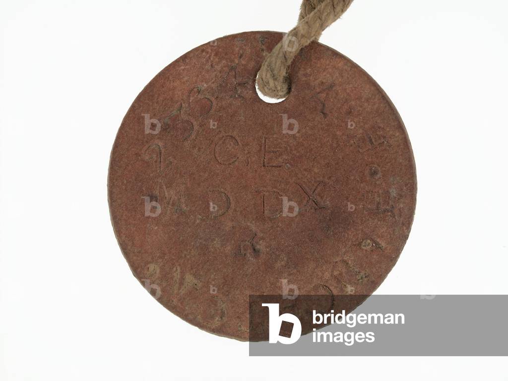 Identity disc, Lance-Corporal Albert Haughton, 23rd Battalion, The Duke of Cambridge's Own (Middlesex Regiment), killed on the Somme, 1916 (metal)