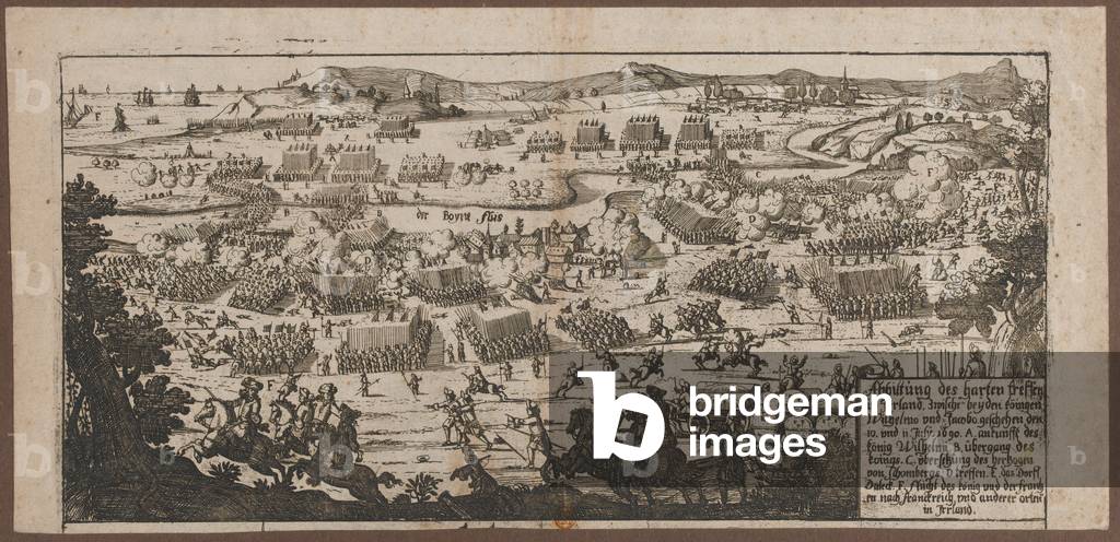 Battle of Aughrim, 1690 (line engraving)
