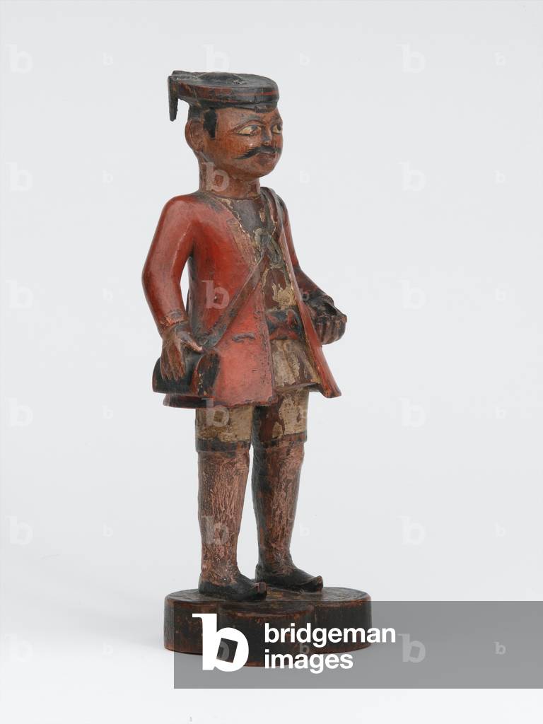 Carved wooden Company school figure of a sepoy of the Madras Army, 1785 circa (wood)