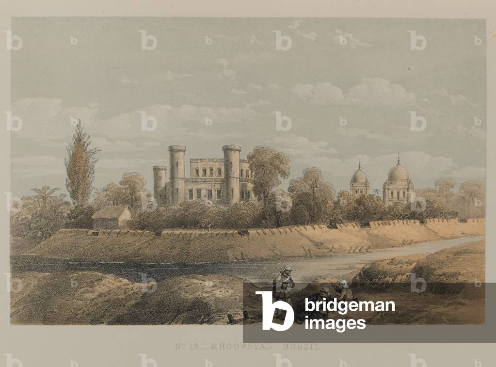 Khoorsyad Munzil, Lucknow, 1858 circa (litho)