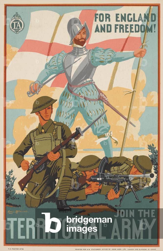 For England and Freedom! Join the Territorial Army, 1938 (colour litho)