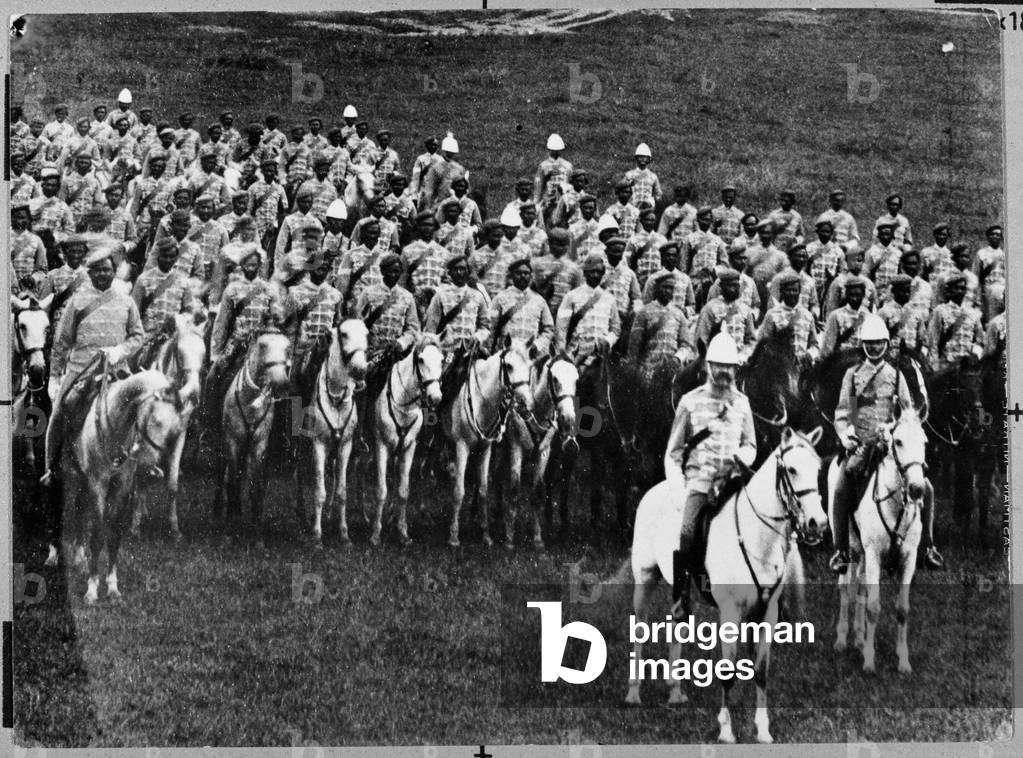 2nd Madras Regiment Light Cavalry on parade, 1879 (b/w photo)