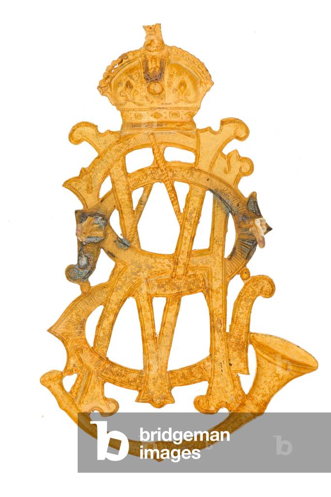 Pouch belt plate, Simla Volunteer Rifles, 1904-1920 (gilt)