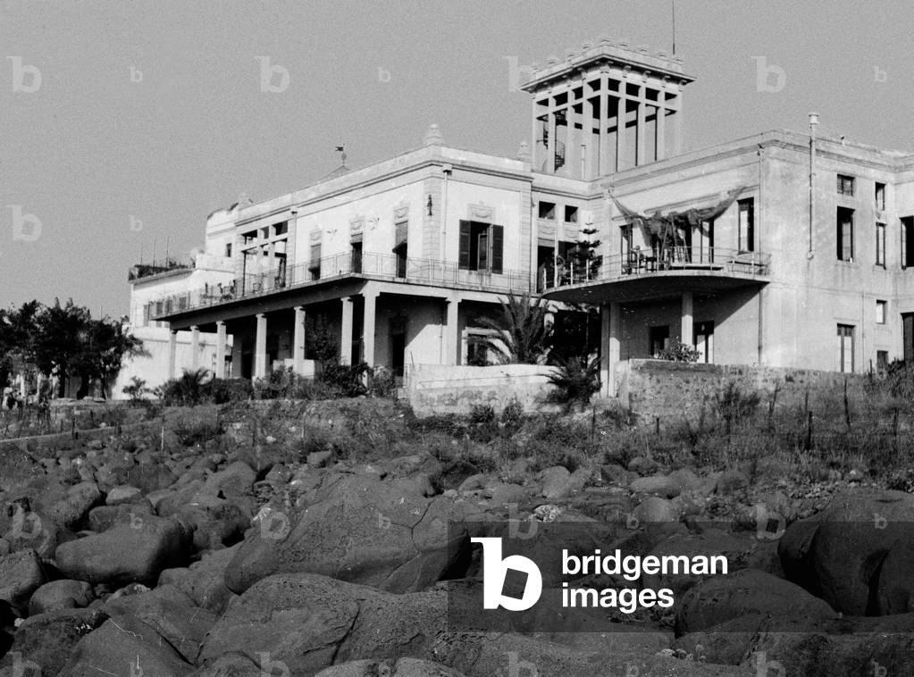 Rest camp, 3rd County of London Yeomanry (Sharpshooters), Aci Castello, Sicily, 1943 (b/w photo)