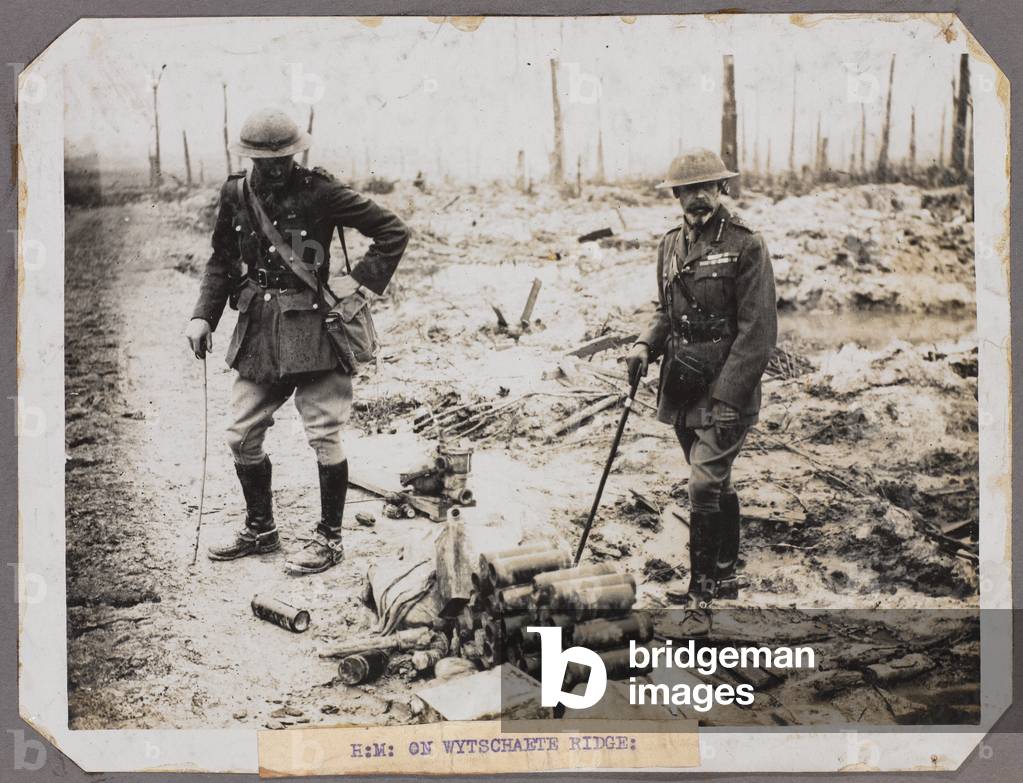 HM on Wytschaete Ridge, 1917  (b/w photo)