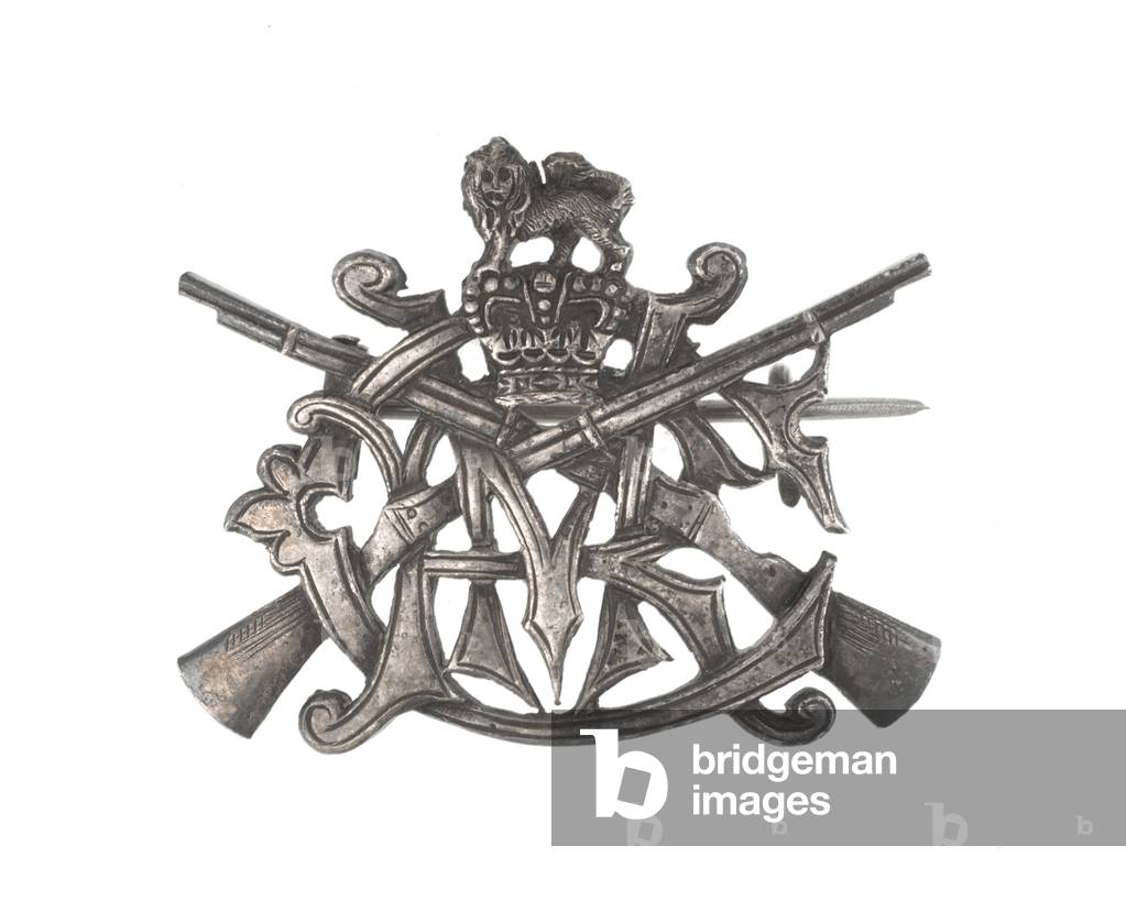 Pugri badge, Calcutta Mounted Volunteer Rifles, 1881-1887 (silver)