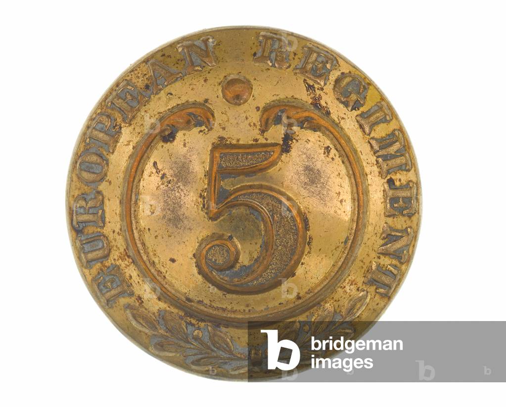Button, other ranks, 5th Bengal European Regiment, 1858-1860 (brass)