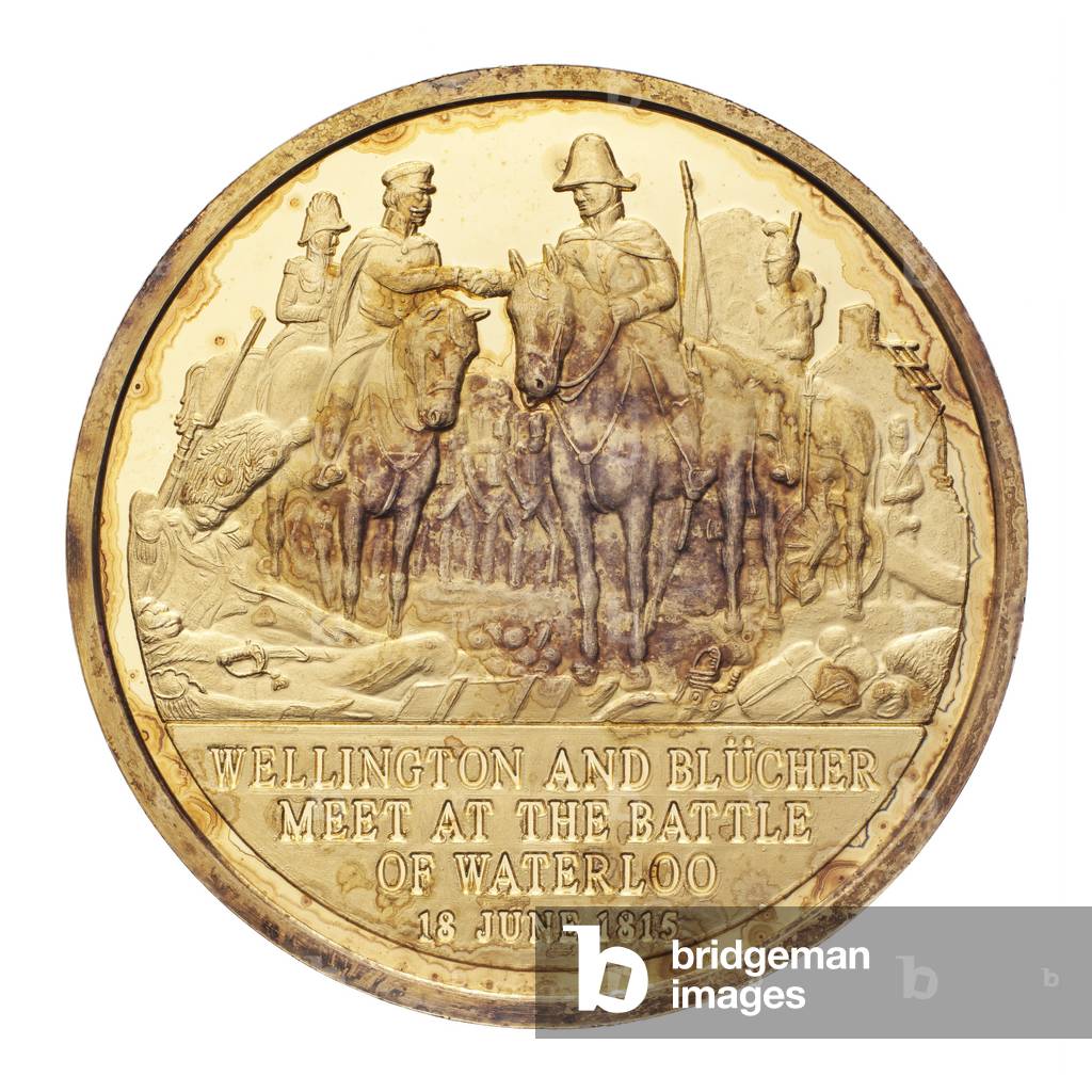 Medal commemorating the meeting of Wellington and Blücher at Waterloo, 1815, struck 1971 (silver-gilt)