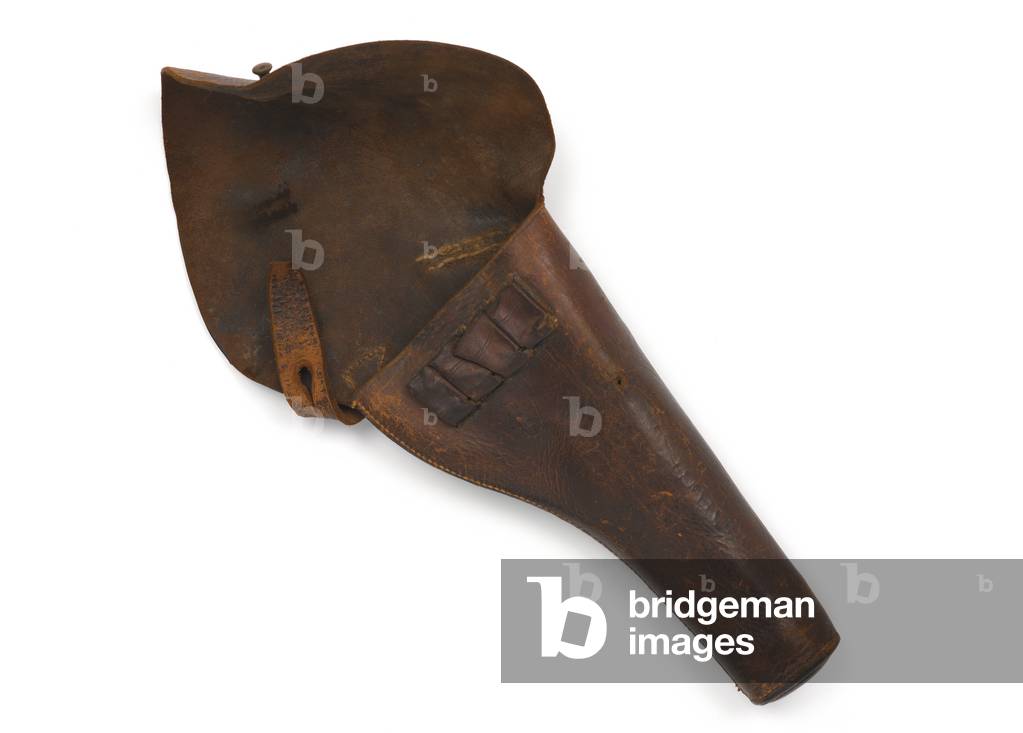 Leather holster for Lancaster .455 in four-barrelled breechloading pistol, c.1890 (holster, pistol)