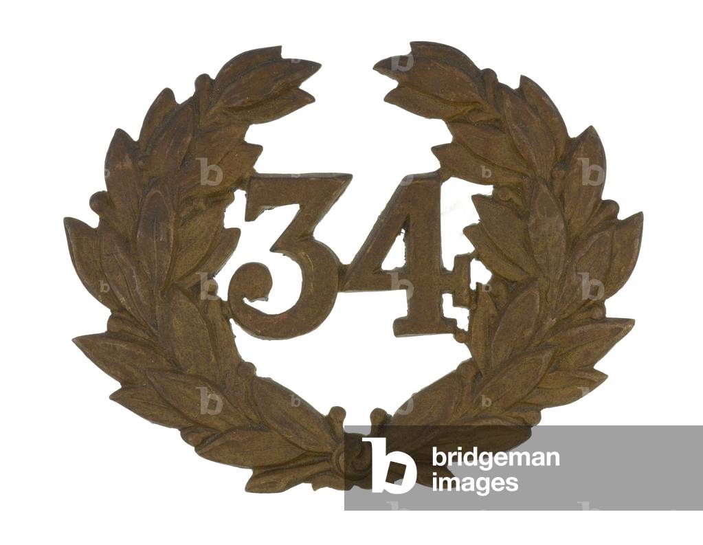 Other ranks cap badge, 34th (Cumberland) Regiment of Foot, c.1876 (cap badge)