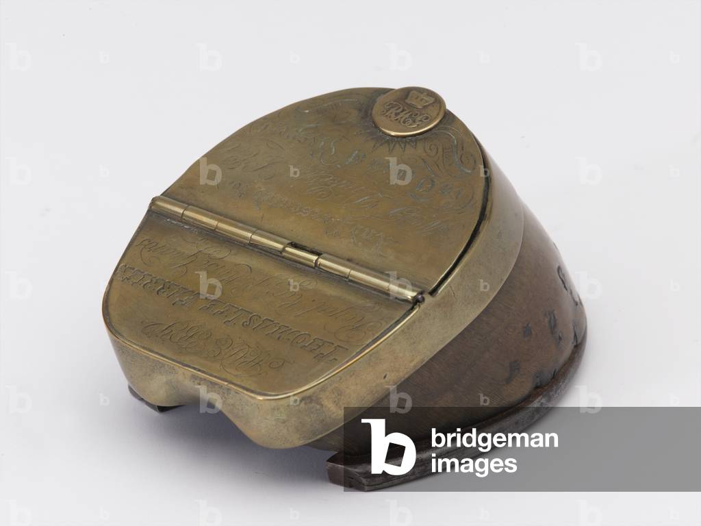 Horses hoof inkwell belonging to Captain William Tyrwhitt Drake, Royal Horse Guards, c.1829 (inkwell, horse hoof)