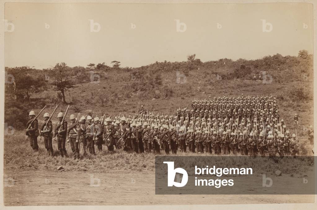 91st Highlanders returning from Zululand 1879 (b/w photo)