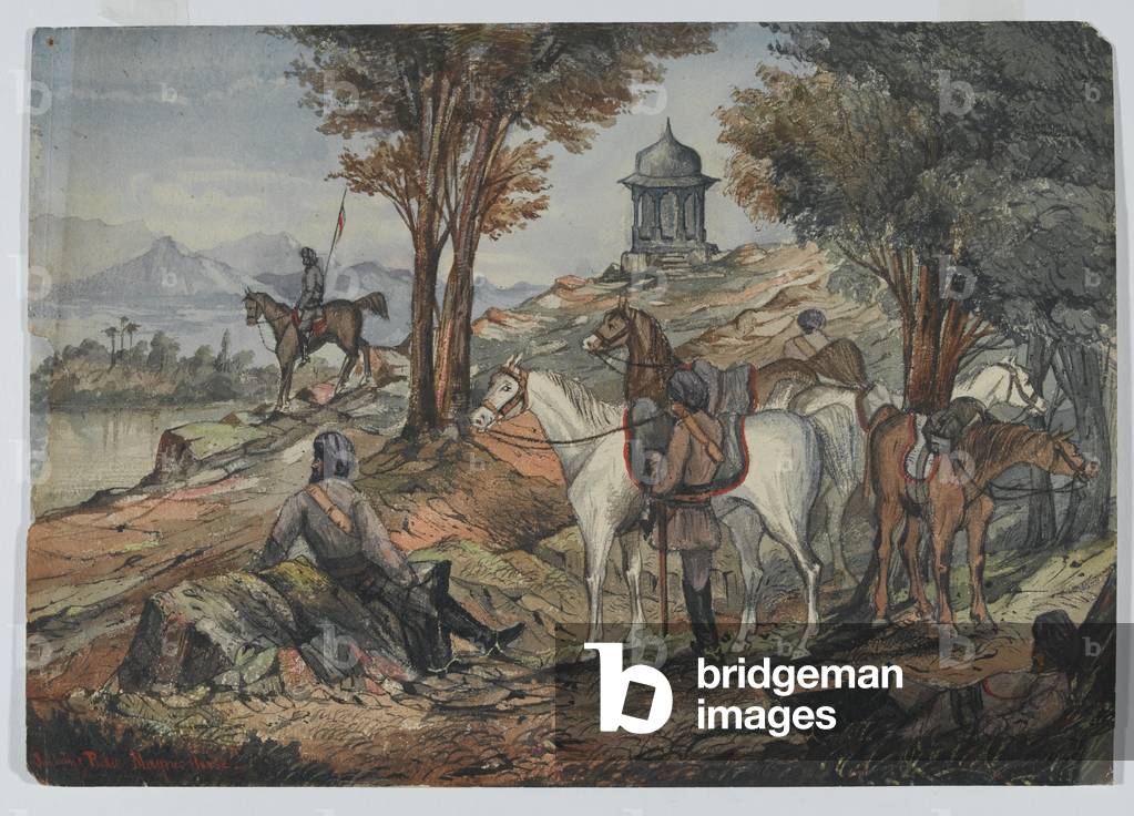Outlying Picket, Maynes Horse, Central India Horse, 1859 (w/c)