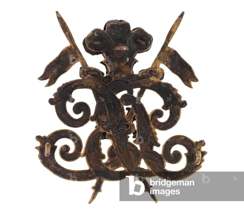 Helmet badge, 11th (Prince of Waless Own) Regiment of Bengal Lancers, 1876-1901 (silver and gilt)