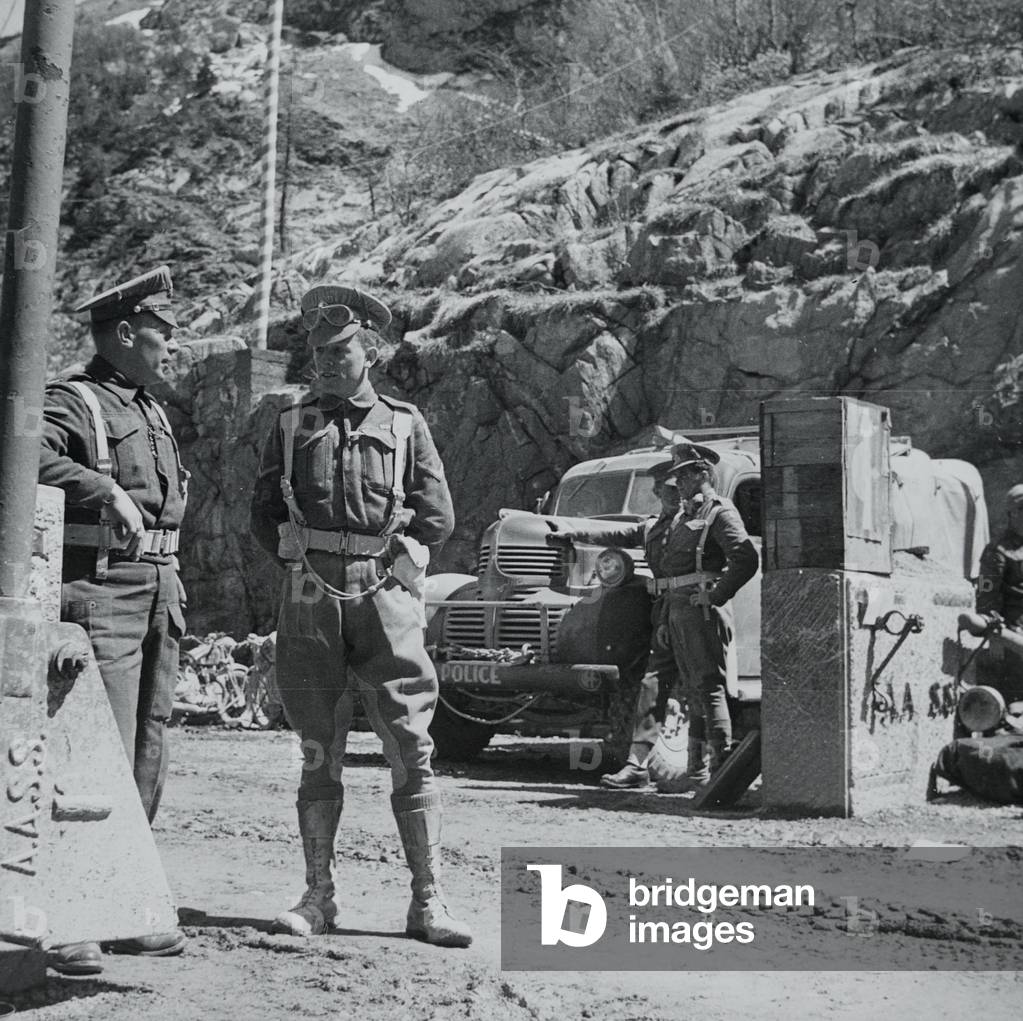 British Military Policemen patrolling the Austrian-Italian border, May 1945
 (lantern slide)