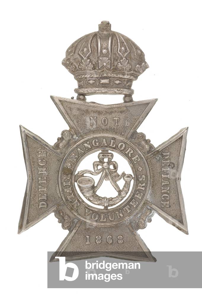 Helmet badge, Bangalore Rifle Volunteers , 1868-1901 (metal)