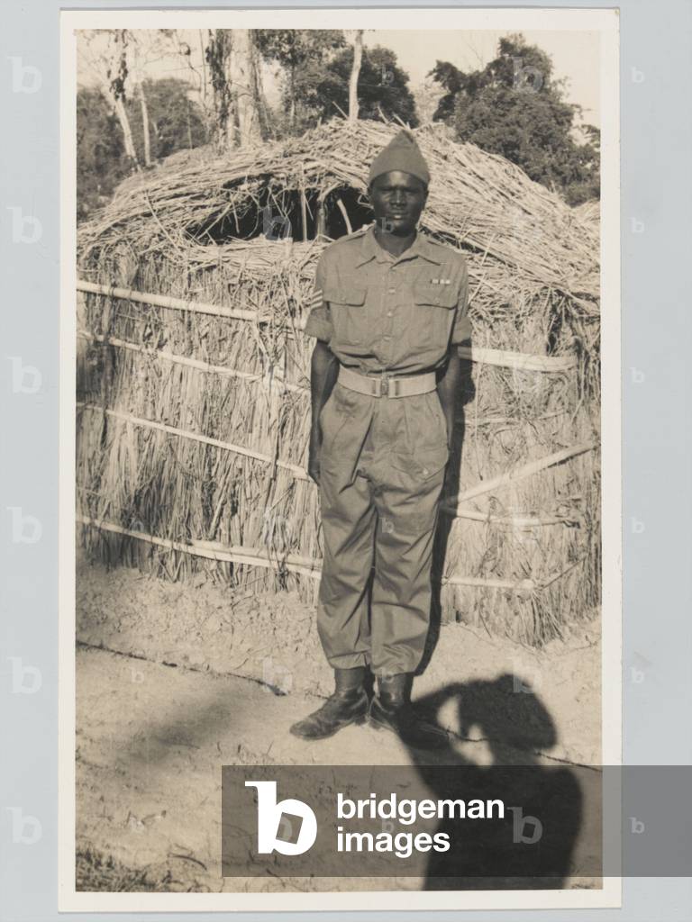 Sergeant Yowana, Military Medal, 4th (Uganda) Battalion,  Kings African Rifles, 1945 circa (b/w photo)