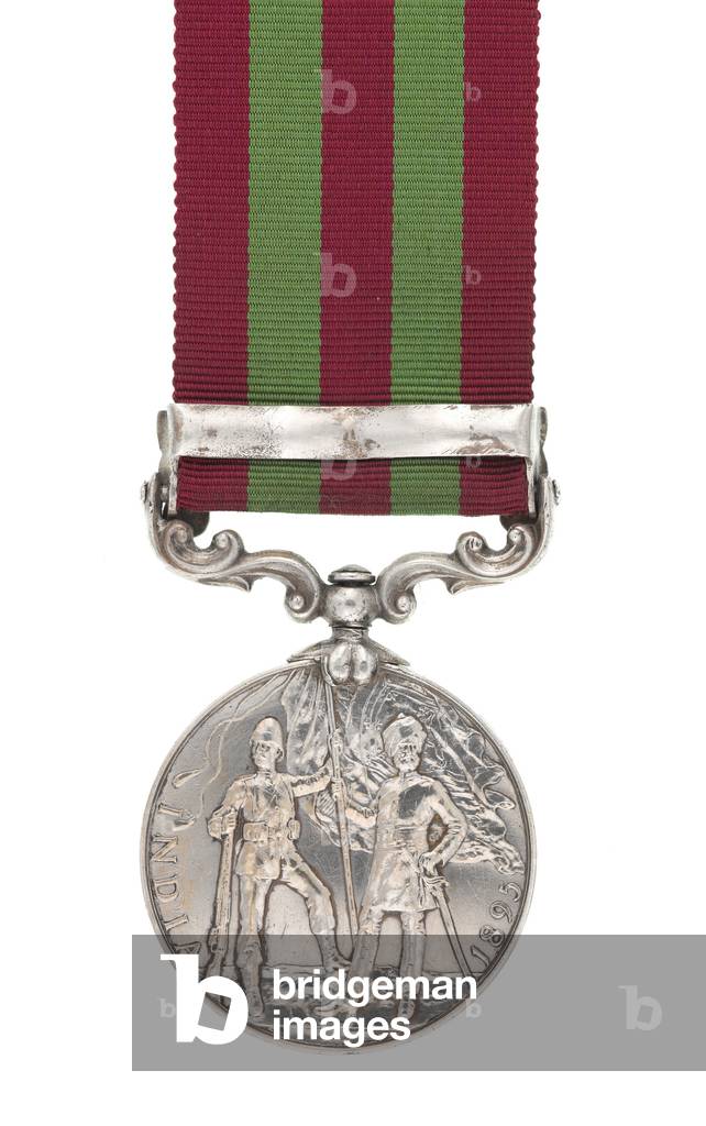 India Medal 1895-1902 awarded to Private E MacAllen, 1st Battalion, The Buffs (East Kent Regiment) (metal)