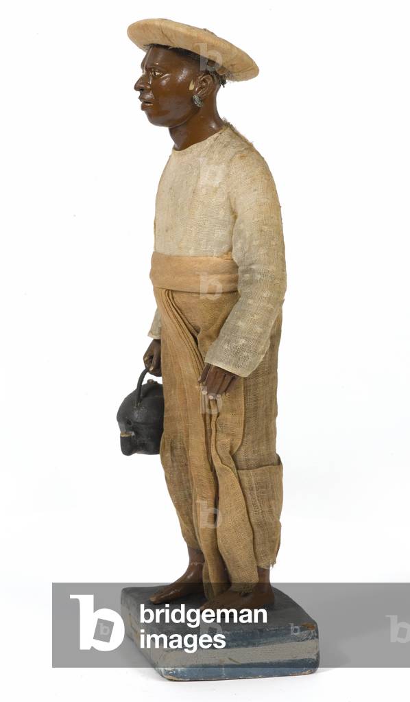 Bearer or Valet, terracotta figurine, India, c.1880 (statuette)