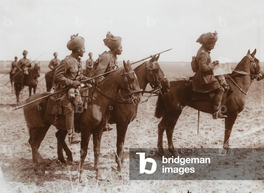 9th Hodsons Horse on the Western Front, 1917 (b/w photo)