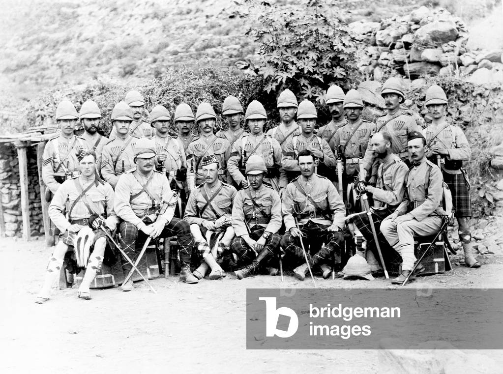 2nd Battalion, Seaforth Highlanders (Ross-shire Buffs, The Duke of Albanys), Black Mountain Expedition, 1888 (b/w photo)