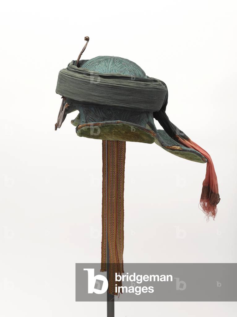 Helmet taken from Tipu Sultan's palace, Seringapatam, 1799 (fabric and metal)