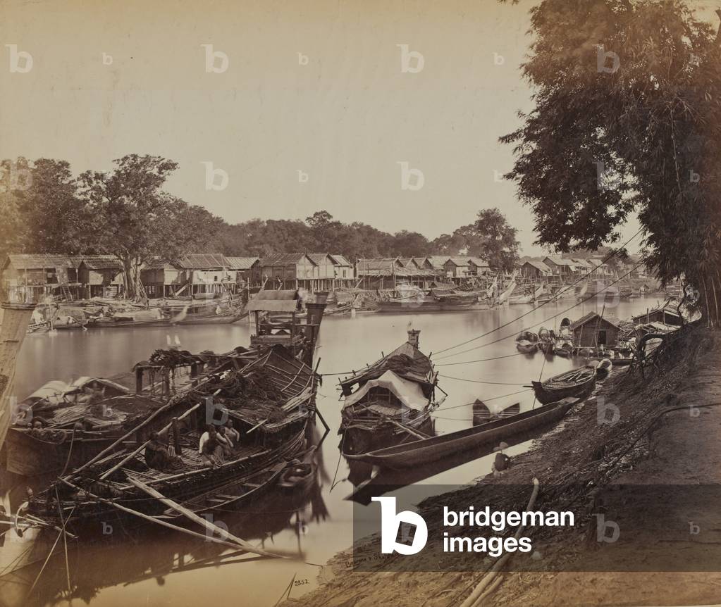 A Backwater, Mandalay (b/w photo)