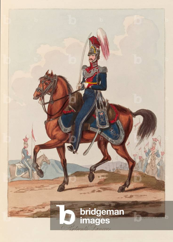 Sixteenth Lancers (aquatint, coloured)
