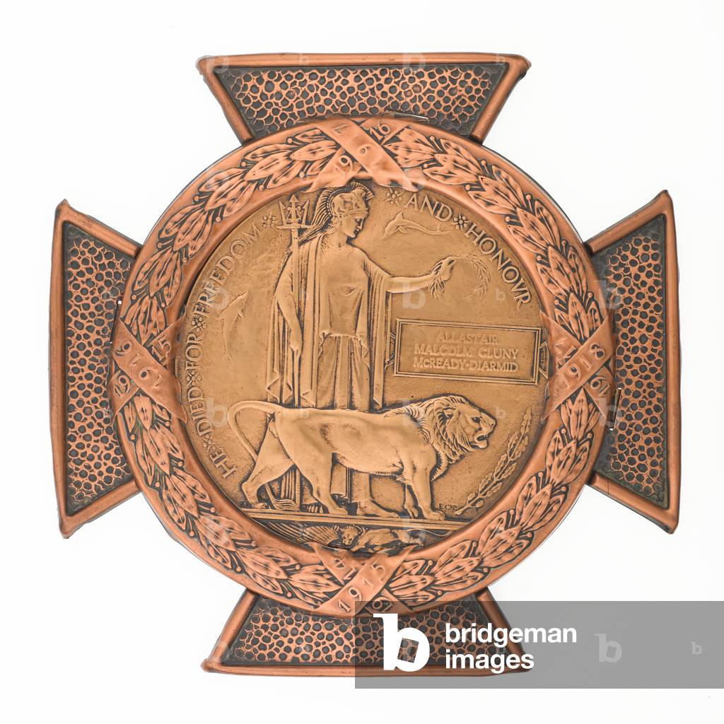 Commemorative Medallion awarded to the next of kin of Captain Allastair McReady-Diarmid, 17th (Service) Battalion, The Duke of Cambridge's Own (Middlesex Regiment), 1917 (metal)