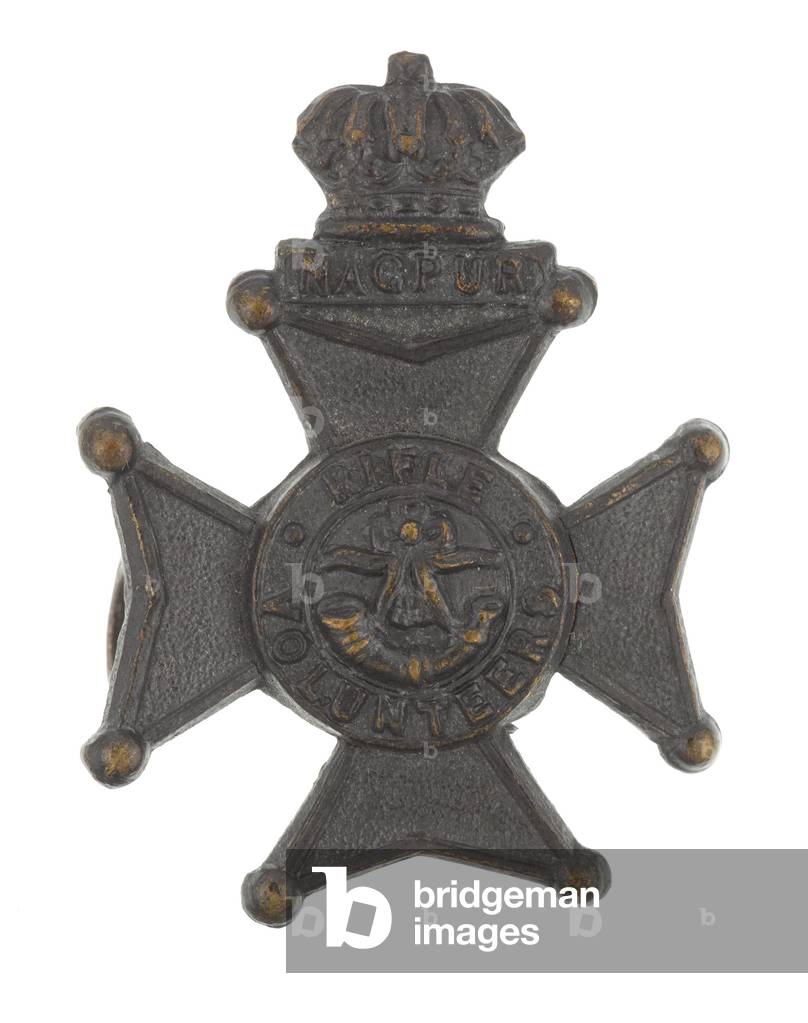 Collar badge, Nagpur Volunteer Rifles, pre-1904 (metal)