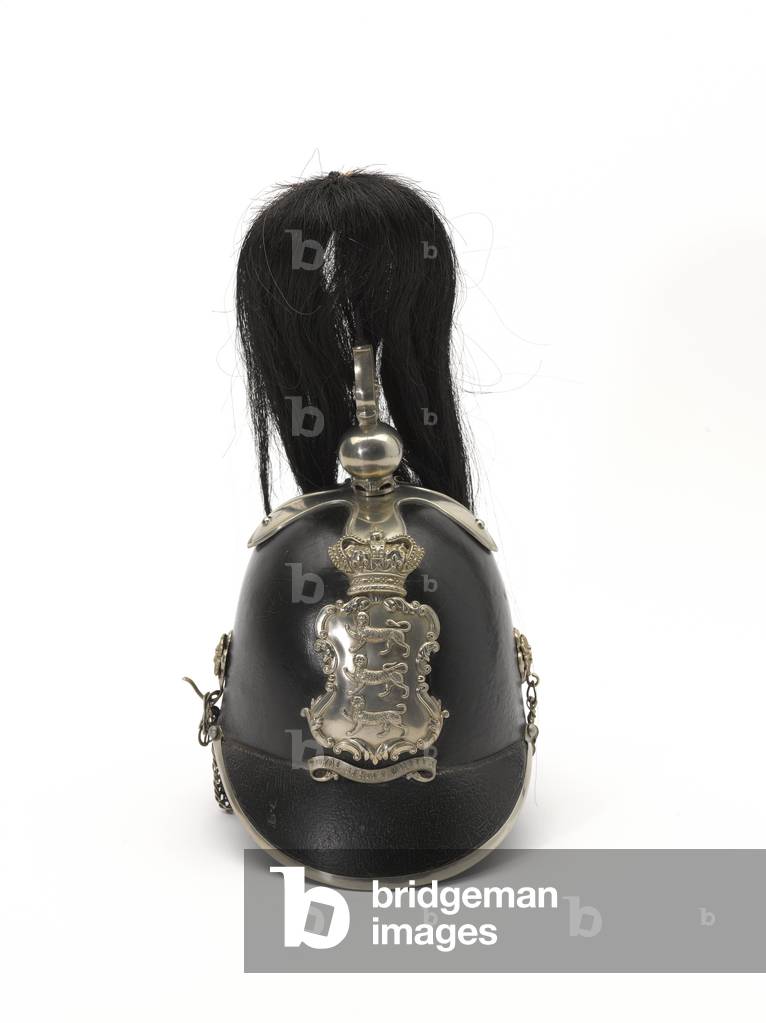 Officers helmet, Royal Jersey Militia Rifle Company, 1854 circa (leather)