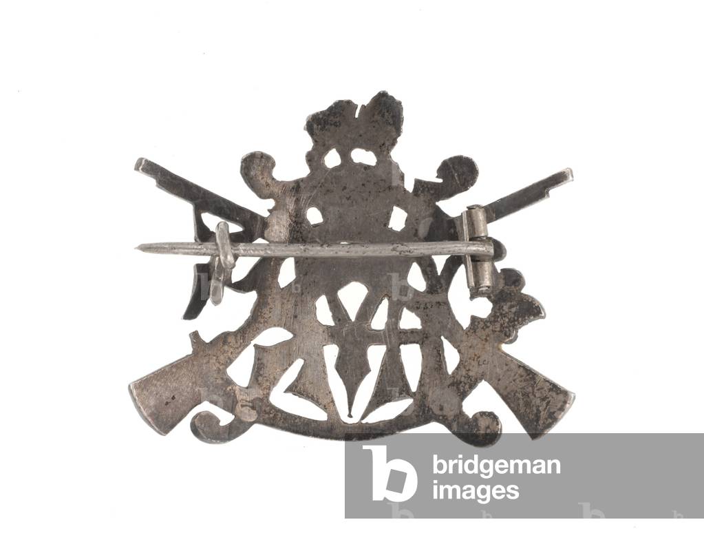Pugri badge, Calcutta Mounted Volunteer Rifles, 1881-1887 (silver)