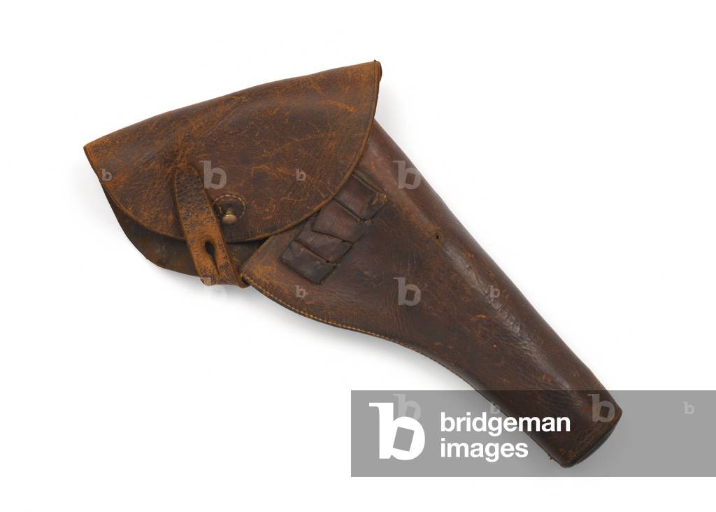 Leather holster for Lancaster .455 in four-barrelled breechloading pistol, c.1890 (holster, pistol)