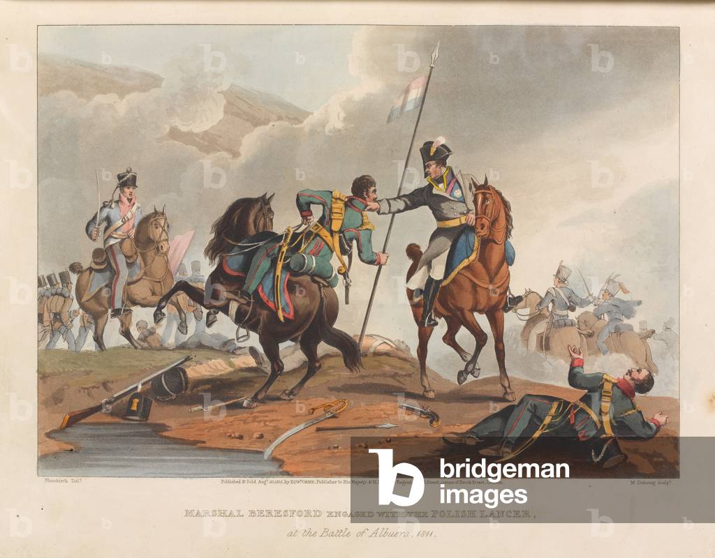 Marshal Beresford engaged with the Polish lancer, at the Battle of Albuera, 1811 (print)