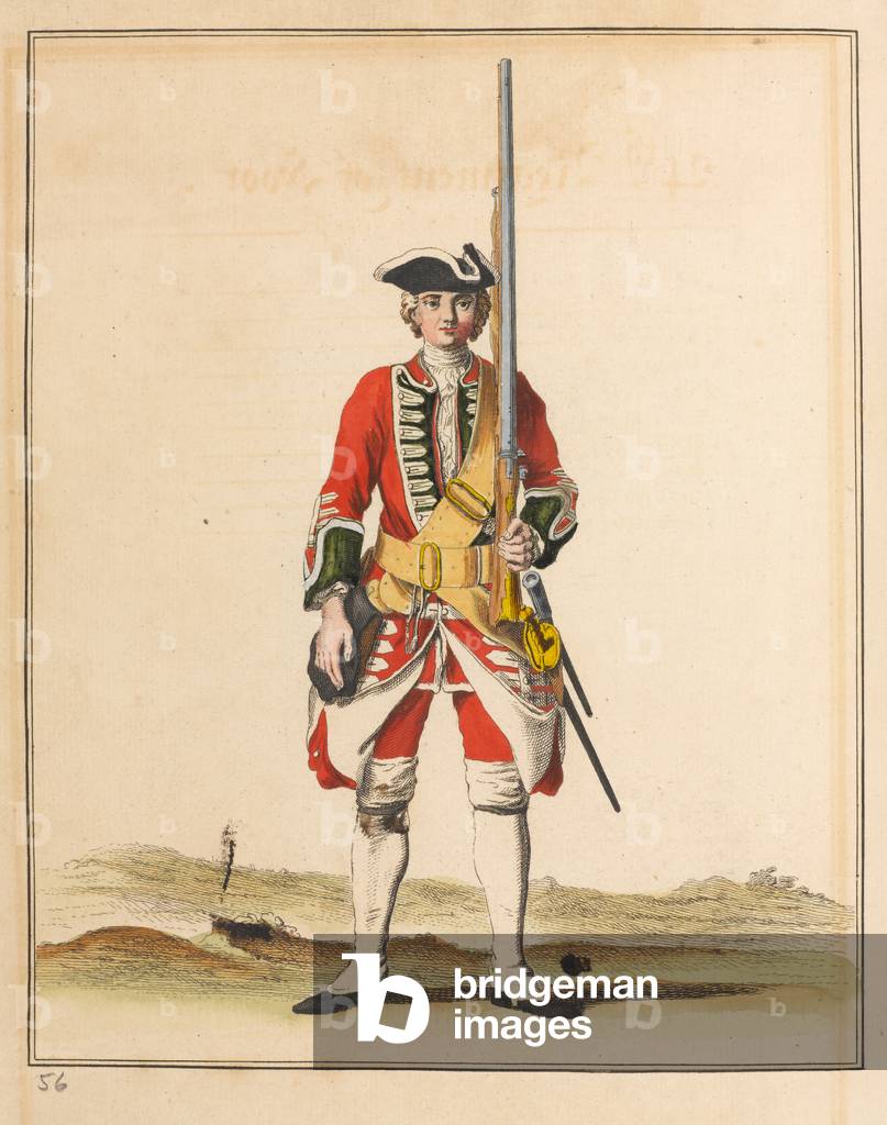 24th Regiment of Foot, 1742 circa (engraving)