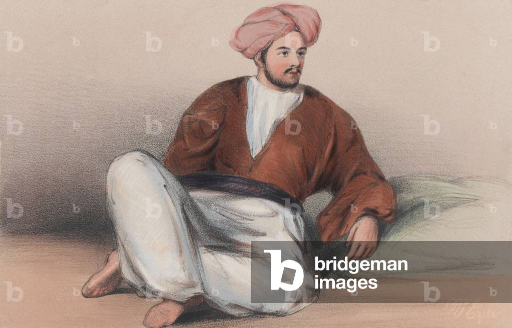 Lieutenant J C Haughton, 31st Bengal Native Infantry, 1842 (colour litho)