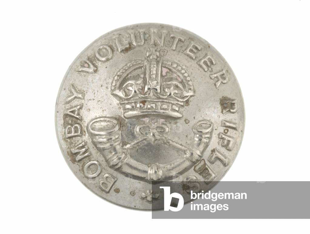 Button, Bombay Volunteer Rifles, 1901-1947 (metal)