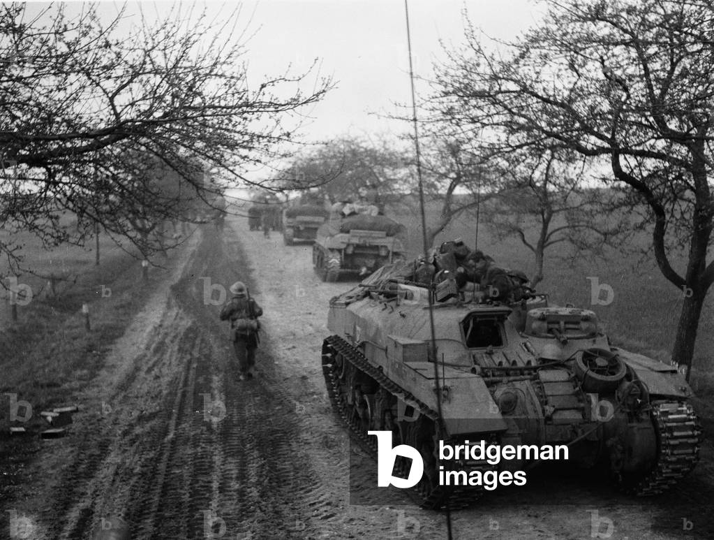 Kangaroos bringing back the wounded, Voltage, Germany, April 1945
 (b/w photo)
