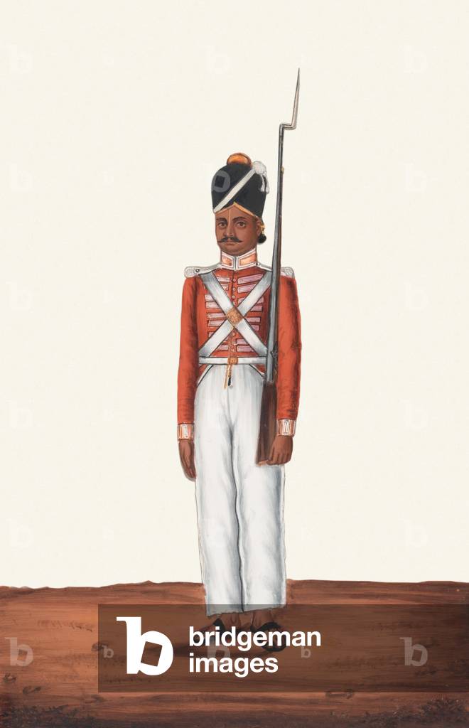 Sepoy, Madras Army, 1835 circa (gouache on mica)
